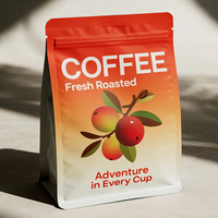 Sachet de café à fond carré imprimé sur mesure avec valve et fermeture éclair, emballage anti-humidité avec valve de dégazage pour café, lait et aliments pour animaux de compagnie