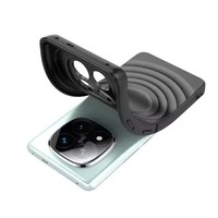 Funda de Teléfono con Soporte Magnético Antigolpes y Diseño de Onda para Xiaomi Redmi Note 14 Pro Plus 5G con Protector de Cámara