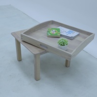 Table carrée ergonomique en bois massif au design contemporain pour bébés et enfants, idéale pour l'éducation précoce, le dessin, les jeux - École, maison, bureau, chambre