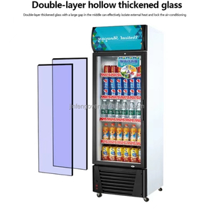 Cửa duy nhất thương mại dọc hiển thị tủ đông năng lượng uống làm mát mang nhãn hiệu hiển thị thẳng đứng Tủ đông với làm mát trực tiếp - Product Image 2