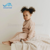 Vêtements d'hiver personnalisés de haute qualité pour enfants et bébés filles adorables tenues en coton ensemble de 2 pièces ensemble de pull en tricot