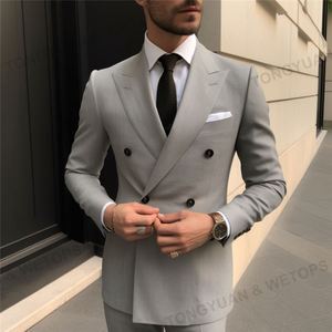 MOQ One Set Ropa de Hombre Azul 3 Piezas Trajes de Hombre Blazer Moda Slim Traje Chaqueta Traje de Un Solo Botón Abrigo Formal Suite para Hombre - Product Image 3