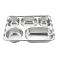 Vaisselle d'étudiant de cantine à bas prix en gros assiette à dîner en acier inoxydable 304/316/316L boîte à lunch en acier inoxydable