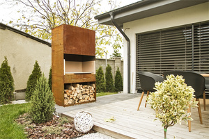 Corten-chimenea exterior de acero extra grande, calentadores de madera modernos - Product Image 4