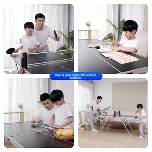 Table de <span class=keywords><strong>ping</strong></span>-<span class=keywords><strong>pong</strong></span> pliable peu encombrante, montage facile, ensemble de tennis de table portable, <span class=keywords><strong>filet</strong></span> rétractable, poignée de transport, durable, pour enfants et adultes - Product Image 3