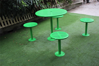 Ensemble de chaises de jardin en couleur verte, ensemble de table et chaise d'extérieur en métal avec trou parapluie