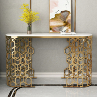 Moderne Simple Table Console De Luxe Table D'appoint Marbre Or En Acier Inoxydable Hall D'entrée Personnalisé Maison Meubles De Salon