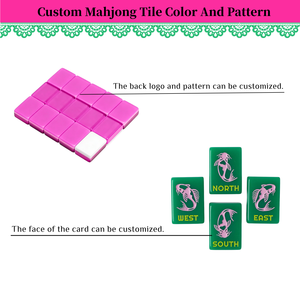 Jeu de <span class=keywords><strong>Mahjong</strong></span> Américain Série Tortoise Happy en Acrylique pour Adultes, Pliable et Portable, 160 Tuiles Peintes à la Main - Product Image 6
