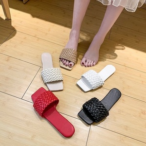 Sandalias de Mujer Transpirables, Tejidas, con Punta Cuadrada, Planas, Antideslizantes, con Suela de Goma, Ligeras, Casuales, para la Playa - Product Image 3