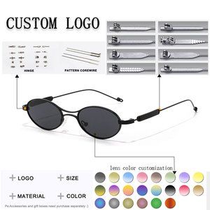 Gafas de Sol Ovaladas con Marco Dorado y Lentes Marrones, 100% Protección UV, Unisex para Adultos - Product Image 2