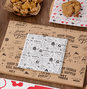 Emballage imprimé en gros pour sandwichs, burgers, poulet frit et frites - Papier sulfurisé anti-graisse avec revêtement PE et logo personnalisé - Product Image 5