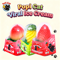 Pabrik Es Krim PoPI CAT Bentuk 3D Rasa Campuran Persik Segar Nanas Stroberi Camilan Beku