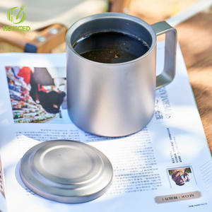 Modern Pure Titanium Metal <b>Mug</b> with Lid Portable <b>Large</b> Capacity for Outdoor Camping Home & Office Use - Product Image 2