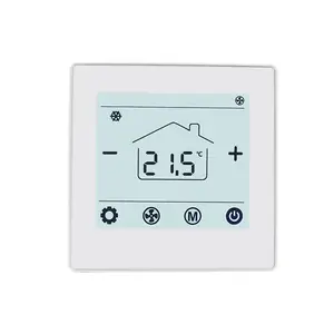 110V 220V Ac Touchscreen 2 Pijp 4 Pijp Ventilator Spoel Thermostaat Bacnet Fcu Digitale Kamerthermostaat Voor Centrale Airconditioner