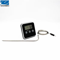 Termometer Daging Digital 2in1 SW 2026 untuk Memasak BBQ dengan Timer Dapur dan Magnet, Termometer Logam Tahan Air