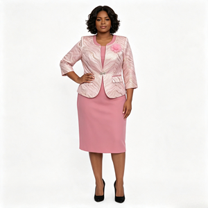 Robes de costume professionnelles classiques pour femmes, taille plus, en tissu Oxford, longueur genou, pour l'automne 2026, idéales pour l'église et le bureau - Product Image 4