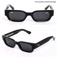 Lunettes de soleil rectangulaires épaisses pour hommes et femmes, monture en plastique écologique, branches CP, verres TAC, style rétro Y2K streetwear, logo personnalisé, faible MOQ