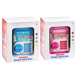 Caisse enregistreuse ATM pour tout-petits, machine à monnaie, boîte à économies électronique avec mot de passe, musique et lumière, cadeau pour enfants, rose et bleu - Product Image 5