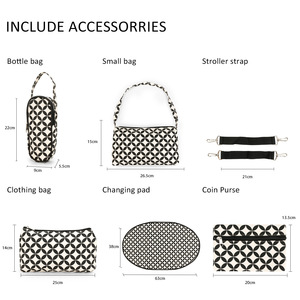 Set 7 pezzi <span class=keywords><strong>borsa</strong></span> a tracolla di grande capacità <span class=keywords><strong>borsa</strong></span> da mamma con fasciatoio 2 passeggini borse per pannolini per bambini - Product Image 2
