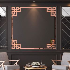 Autocollant mural miroir 3D en acrylique en forme de fleur pour plafond de salon, armoire, décoration murale diagonale, miroir autocollant pour ligne de taille - Product Image 4