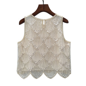 2025 nuova moda canottiera <span class=keywords><strong>con</strong></span> <span class=keywords><strong>paillettes</strong></span> camicetta girocollo da donna per festa da Club Sexy top Casual corto OEM ordine all'ingrosso - Product Image 3