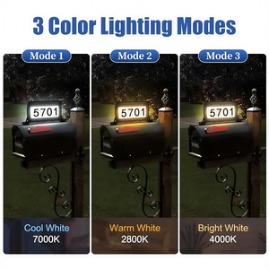 Éclairage de boîte <span class=keywords><strong>aux</strong></span> <span class=keywords><strong>lettres</strong></span> à énergie solaire, design d'éclairage <span class=keywords><strong>double</strong></span> <span class=keywords><strong>face</strong></span> pour plaque de numéro de maison, lumière solaire étanche IP65 - Product Image 3