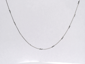 Elegante Cordón para el Cuello en Platino PT950 Blanco con Textura en V y Cuerdas Cuadradas, Estilo Minimalista, Unisex, para Uso Diario, Adorno de Regalo - Product Image 1