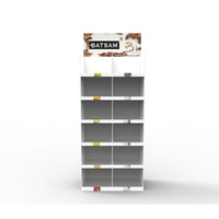 FUSSEN Présentoir en carton pliable personnalisable pour snacks et noix - Étagère de vente au détail autoportante à 4 niveaux pour un design réutilisable