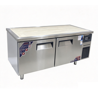 Table de préparation réfrigérée en acier inoxydable pour cuisine professionnelle, sous comptoir, pour restaurants et traiteurs