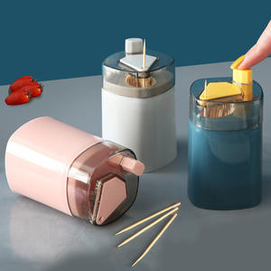 Caixa De Cor Criativo Barato Toothpicks Suporte De Armazenamento De Plástico Automático 50Pcs Dispenser Press <span class=keywords><strong>Plastic</strong></span> Pop-up Toothpick - Product Image 1