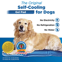 Tapis rafraîchissant pour animaux de compagnie - Grand, bleu - Tapis auto-rafraîchissant activé par la pression pour chiens et chats de 46 à 80 lb - Gel non toxique, pas d'eau nécessaire
