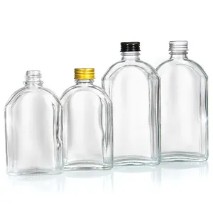 Cheap Price 50ml 100ml 200ml 250ml 350ml 500ml Liquor Wine Juice Flask Bottle Cold Brew Coffee Flat Glass Bottle