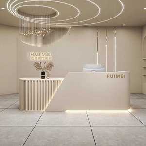 Luxury Bespoke Lobby <b>Reception</b> Desk Various Styles Customizable Stable Front <b>Counter</b> for Hotel Club Spa Clinic Shopping Mall - Product Image 1