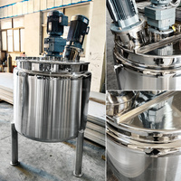Cuve de mélange et de réaction sous vide à double enveloppe chauffante et refroidissante pour liquides alimentaires, crèmes et émulsions, capacité 100-5000L