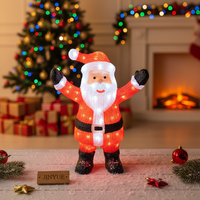 Lampe de Noël 3D en acrylique blanc avec LED rouges, décorative, en forme de soldat, IP44, à brancher sur prise murale, pour intérieur et extérieur, lumière de nuit de Noël