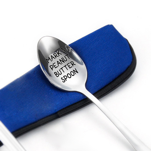 Regalos para la Familia, Cuchara de Acero Inoxidable Grabada Creativa, Regalo para el Día de la Amistad, Cuchara de Postre Personalizada - Product Image 3