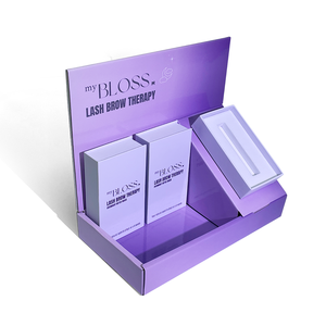 Présentoir de comptoir ondulé pliable personnalisé avec insertion inclinée pour vitrine unique d'article unique - Product Image 1