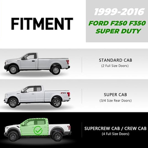 บันไดข้างรถยนต์ ใช้ได้กับรถฟอร์ด F-250 F-350 F-450 F-550 ซูเปอร์ครูว์แค็บ ปี 1999-2016  ราวข้าง  บันไดข้างแบบ Nerf Bars - Product Image 2