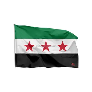 3x5ft ซีเรีย3ดาวปฏิวัติซีเรียธงฟรี Kurds ซีเรีย
