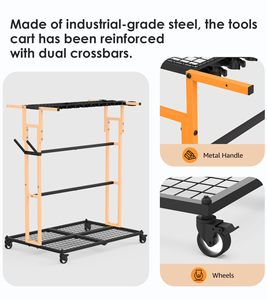Organizzazione Garage con ruote per esterni Gargen cantiere attrezzi Organizer carrello porta porta scopa porta porta pala e rastrello - Product Image 3