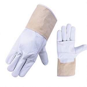 Gants de sécurité industriels en cuir de chèvre JNM SAFETY de qualité supérieure, résistants à la chaleur, avec manchette en toile pour soudeurs TIG - Product Image 1