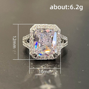 Anello dal Design Quadrato, Stile Semplice, Anello da Dito per Donne - Product Image 4