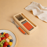 Fourchette Laguiole de qualité alimentaire, fourchette à dessert durable, fourchette à fruits polyvalente, ensemble complet de couverts avec manche en ABS