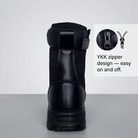 Bottes tactiques en cuir véritable noir pour le désert et les activités de plein air