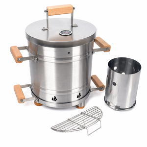 Asador de Carbón <span class=keywords><strong>Portátil</strong></span> de Acero Inoxidable 304 con Termómetro para Exteriores, Camping, Jardín y Picnic - Product Image 1