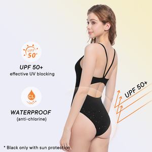 Traje de Baño de una Pieza LYNMISS para Adolescentes XXXS, Anti-UV, para el Periodo Menstrual, Contraste de Color, Secado Rápido, Transpirable, a Prueba de Fugas, con Logotipo Frontal - Product Image 4