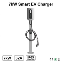Cargador Inteligente para Vehículos Eléctricos al por Mayor, 7KW 32A Tipo 2 Wallbox con Control por APP, OCPP 1.6J, WiFi, Estación de Carga para Vehículos Eléctricos, CE TUV