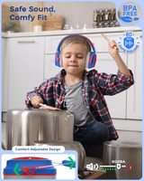 Casque anti-bruit IClever pour enfants avec protection auditive, portable, durable et ergonomique pour les fêtes, les voyages et les avions