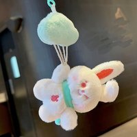 Porte-clés en peluche nuage, animaux en peluche chat, cochon, éléphant, lapin, poupée, porte-clés, pendentif pour sac, poupée en peluche, ours en peluche