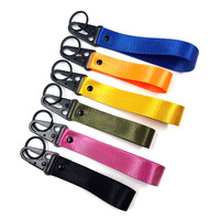 Porte-clés de moto couleur unie avec boucle bec d'aigle, pendentif de sac à dos, cordon porte-clés sans logo